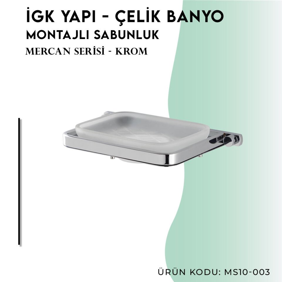 İGK YAPI - Çelik Banyo Mercan Montajlı Sabunluk (MS10-003)