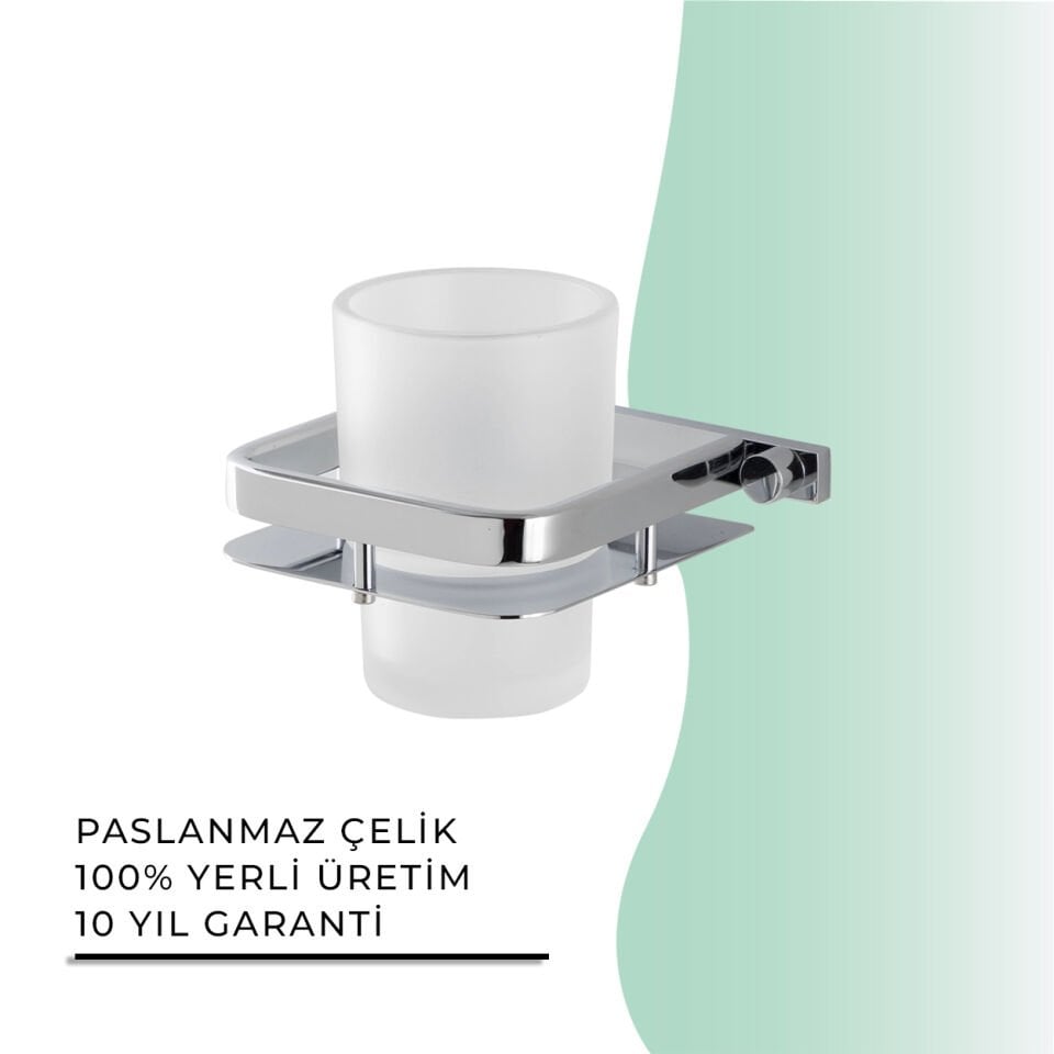 İGK YAPI - Çelik Banyo Mercan Montajlı Diş Fırçalık (MS10-004)