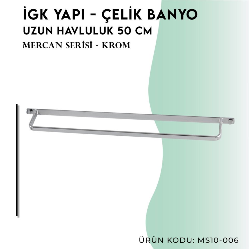 İGK YAPI - Çelik Banyo Mercan Uzun Havluluk 50cm (MS10-006)