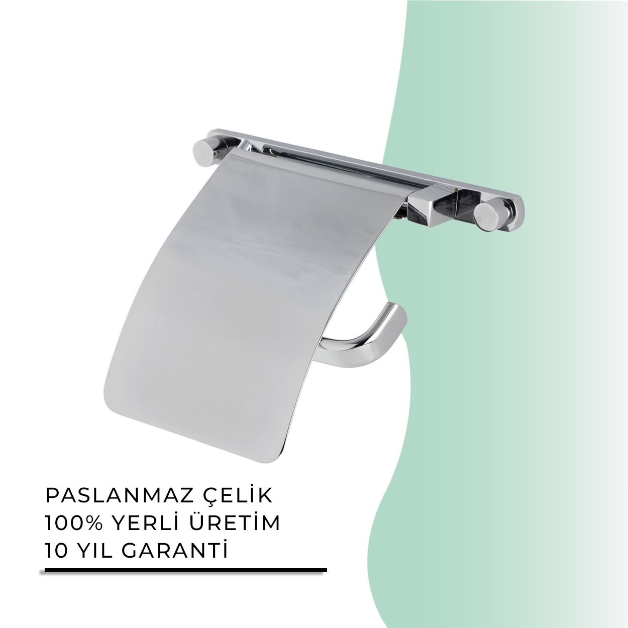 İGK YAPI - Çelik Banyo Mercan Geniş Kapaklı Tuvalet Kâğıtlığı (MS10-007)