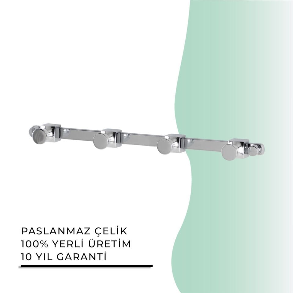 İGK YAPI - Çelik Banyo Mercan Dörtlü Askılık (MS10-011)