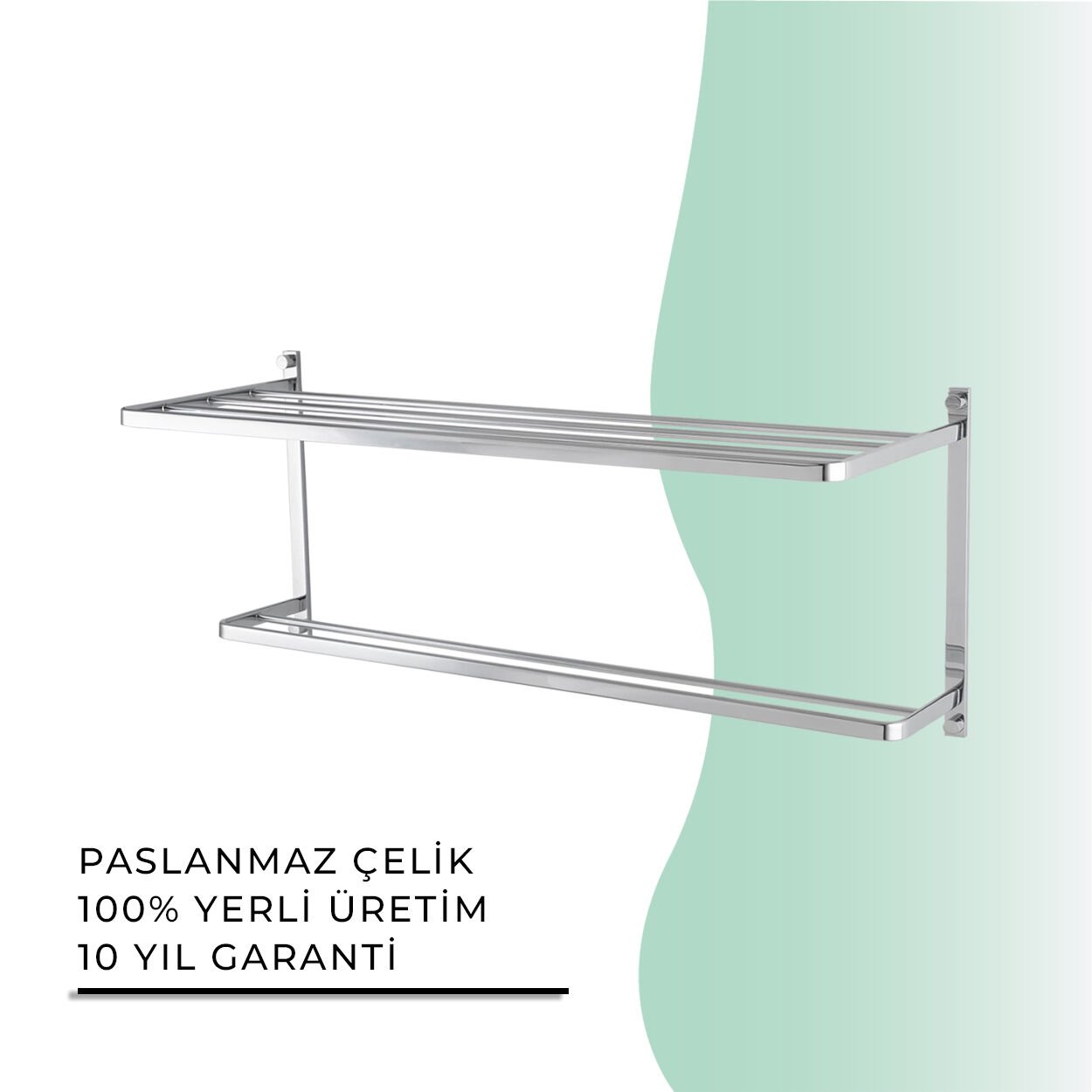 İGK YAPI - Çelik Banyo Mercan İkili Havluluk 50cm (MS10-015)