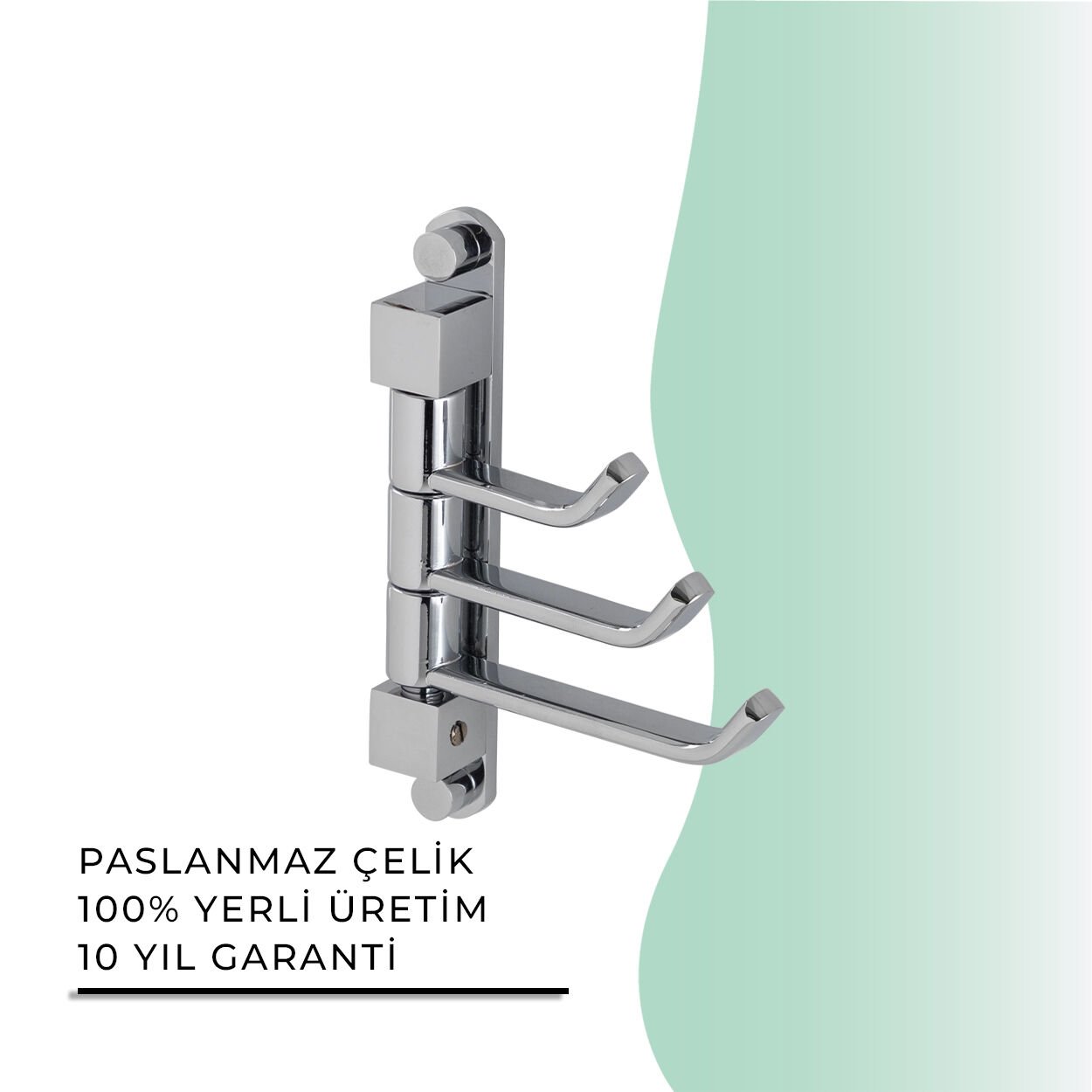 İGK YAPI - Çelik Banyo Mercan Üçlü Döner Kısa Havluluk (MS10-018)