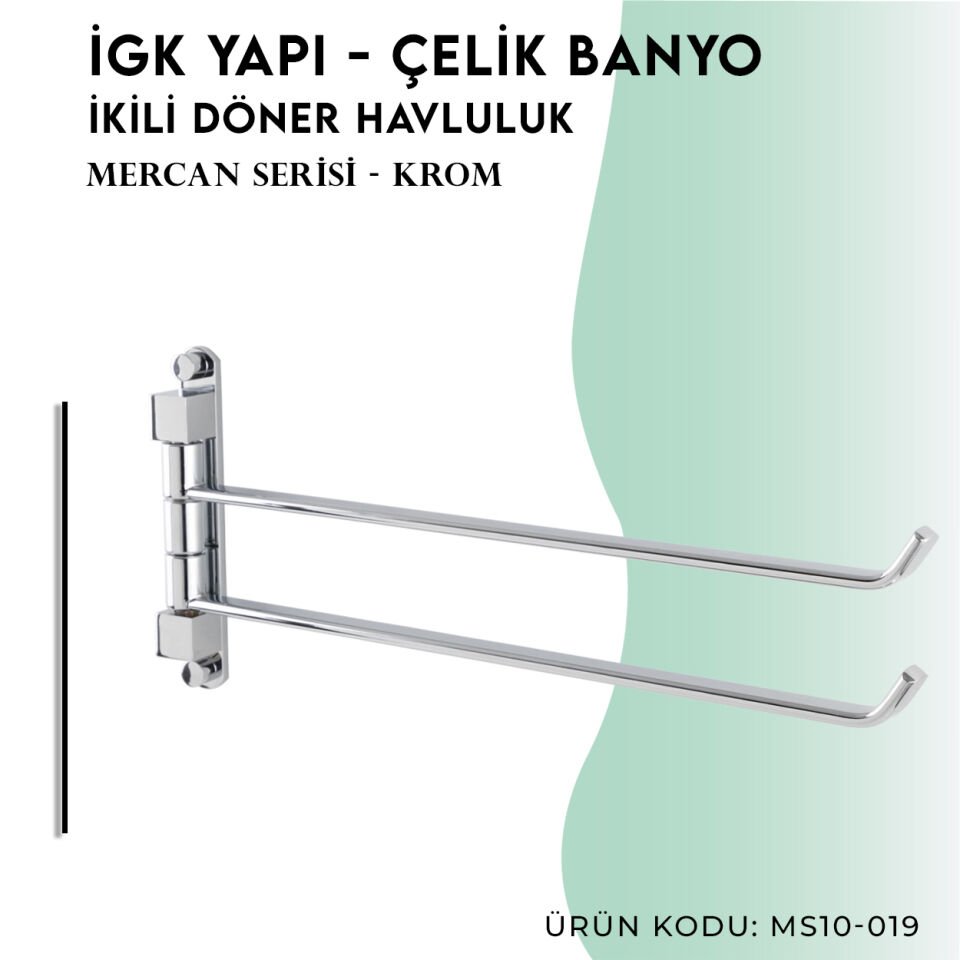 İGK YAPI - Çelik Banyo Mercan İkili Döner Havluluk (MS10-019)