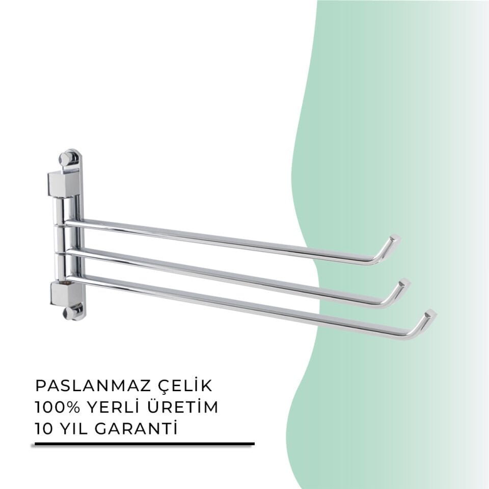 İGK YAPI - Çelik Banyo Mercan Üçlü Döner Havluluk (MS10-020)