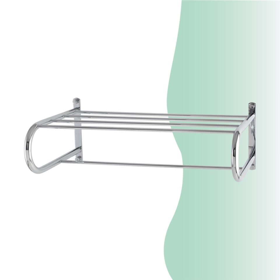İGK YAPI - Çelik Banyo Mercan Lamalı Raf Havluluk 50cm (MS10-058)