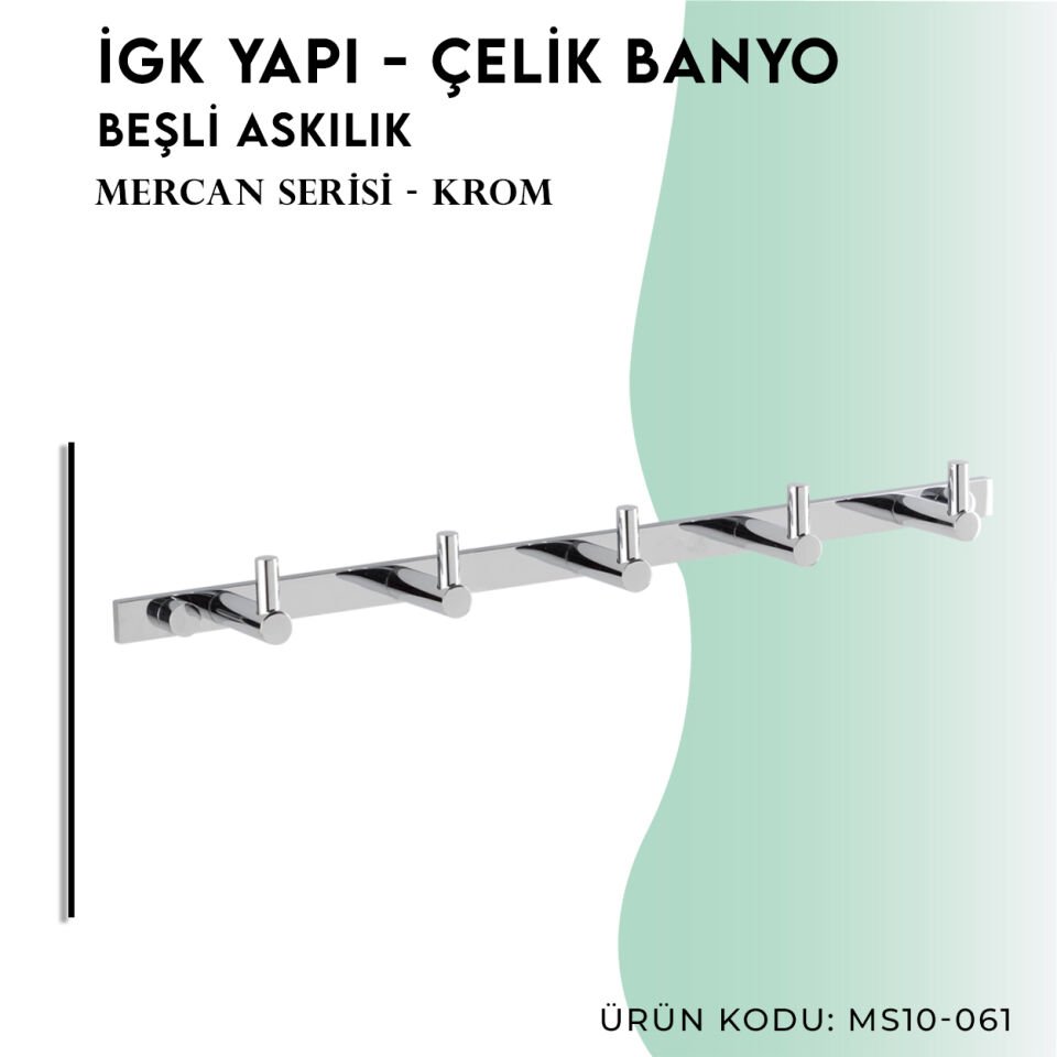 İGK YAPI - Çelik Banyo Mercan Beşli Askılık (MS10-061)
