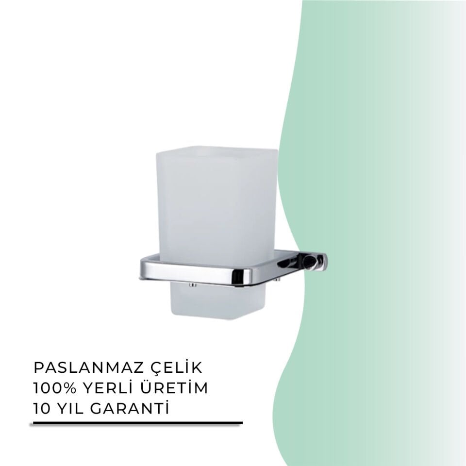 İGK YAPI - Çelik Banyo Mercan Montajlı Diş Fırçalık (MS10-069)