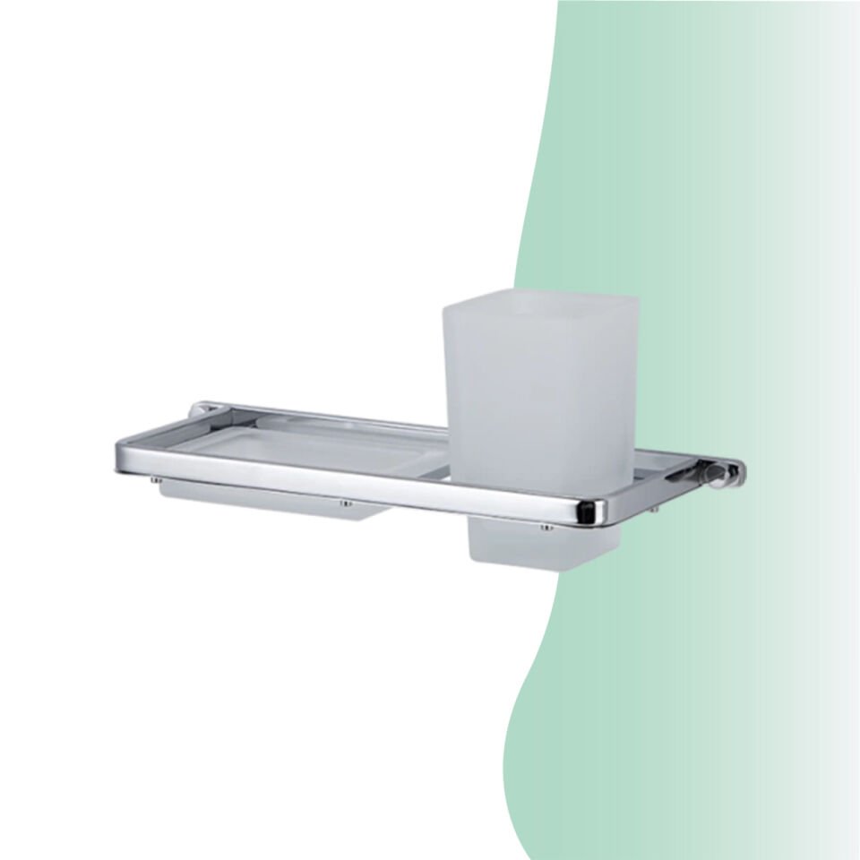 İGK YAPI - Çelik Banyo Mercan Montajlı Sabunluk-Diş Fırçalık (MS10-070)