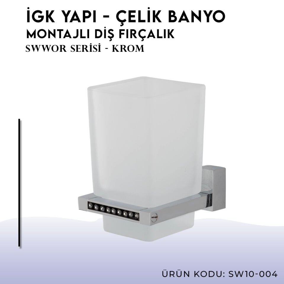 İGK YAPI - Çelik Banyo Swwor Montajlı Diş Fırçalık (SW10-004)