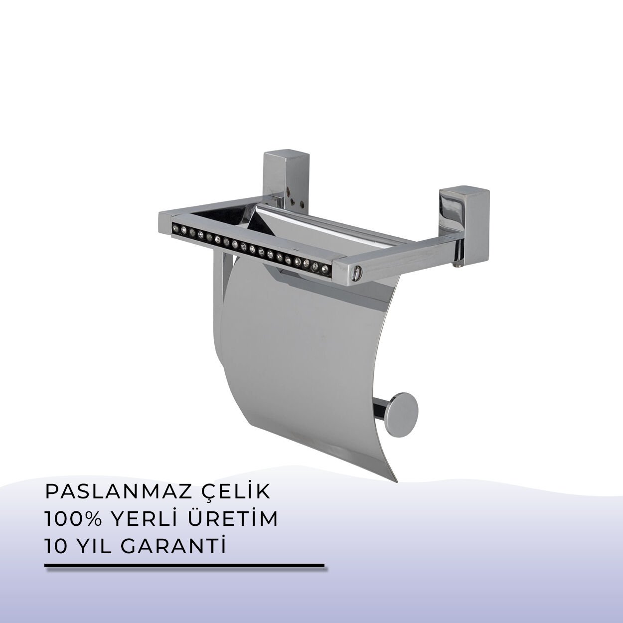 İGK YAPI - Çelik Banyo Swwor Geniş Kapaklı Tuvalet Kağıtlığı (SW10-007)