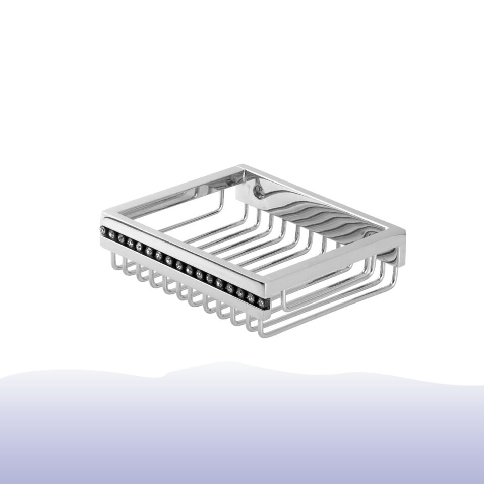 İGK YAPI - Çelik Banyo Swwor Lamalı Tel Sabunluk 10x12cm (SW10-030)