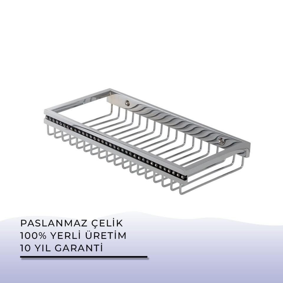 İGK YAPI - Çelik Banyo Swwor Lamalı Tekli Şampuanlık 12x25 cm (SW10-031)