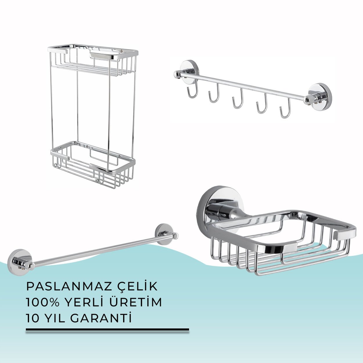 İGK YAPI - Çelik Banyo Karaca Banyo Seti -2(4 Parça)