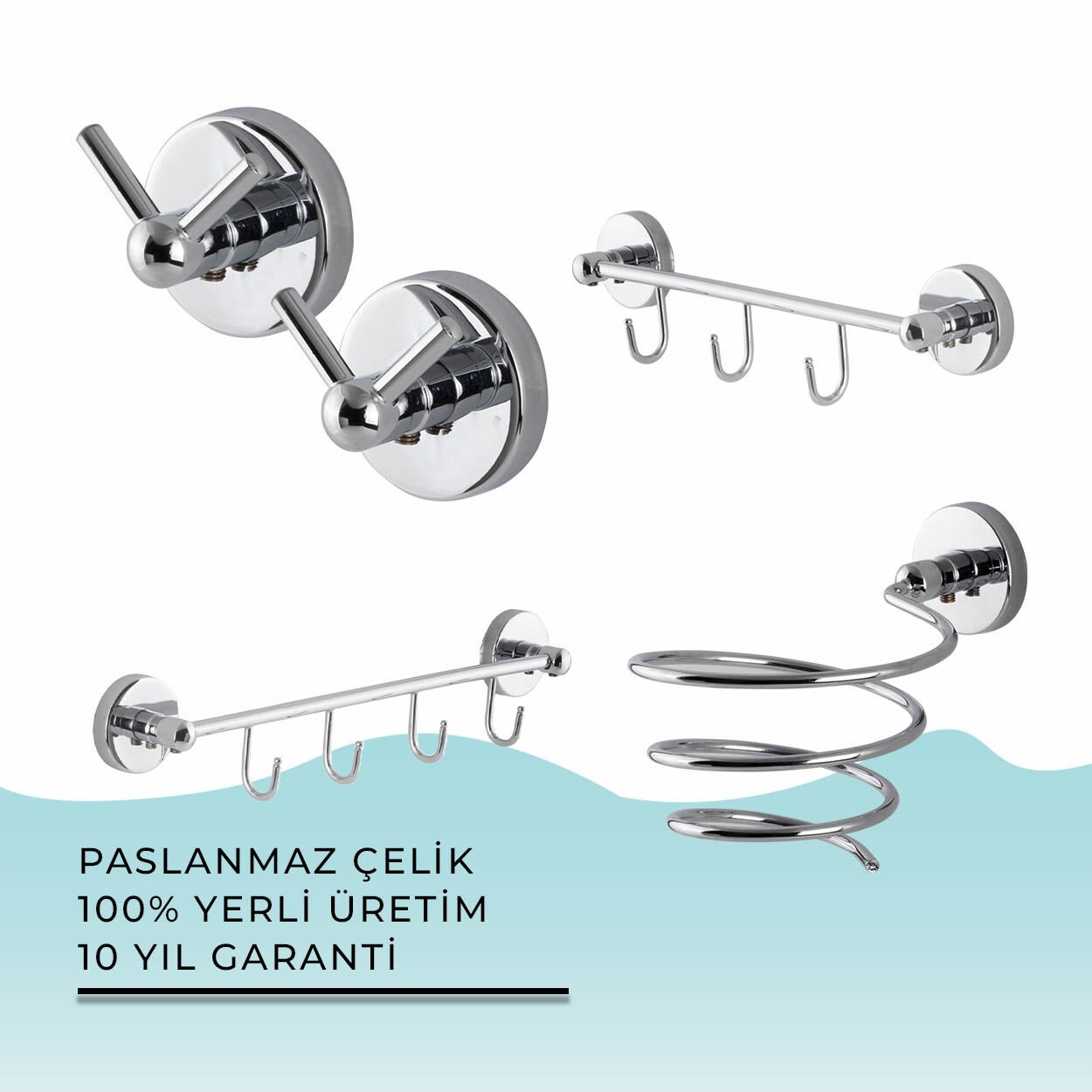 İGK YAPI - Çelik Banyo Karaca Banyo Seti -3(5 Parça)