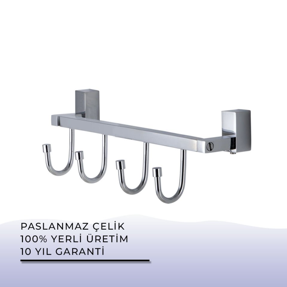 İGK YAPI - Çelik Banyo Swwor Dörtlü Askılık (SW10-046)