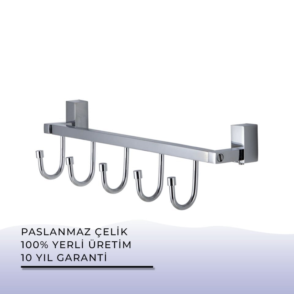 İGK YAPI - Çelik Banyo Swwor Beşli Askılık (SW10-047)