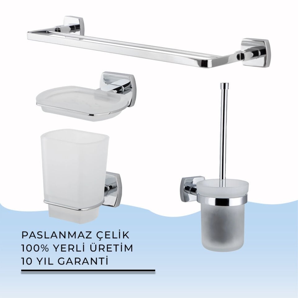 İGK YAPI - Çelik Banyo Milano Banyo Seti -21(4 Parça)