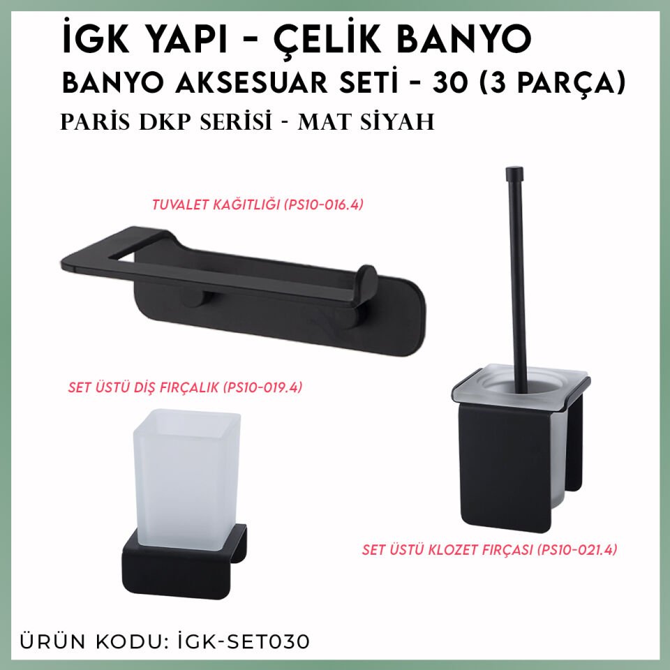 İGK YAPI - Çelik Banyo Paris Banyo Seti -30(3 Parça)