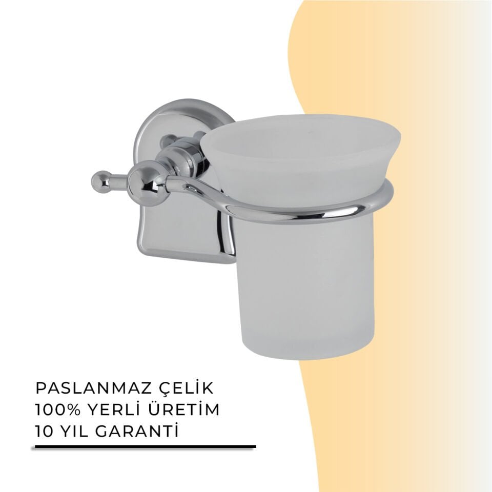 İGK YAPI - Çelik Banyo Lale Montajlı Diş Fırçalık (L10-004)