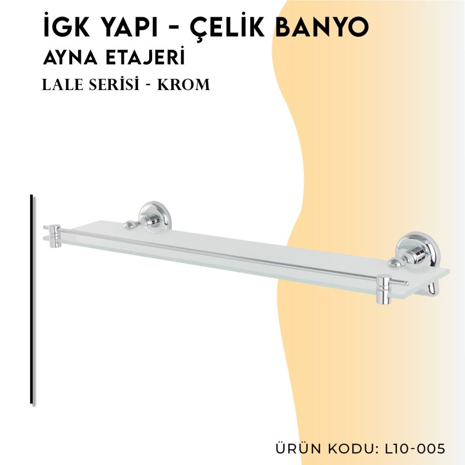 İGK YAPI - Çelik Banyo Lale Ayna Etajeri (L10-005)