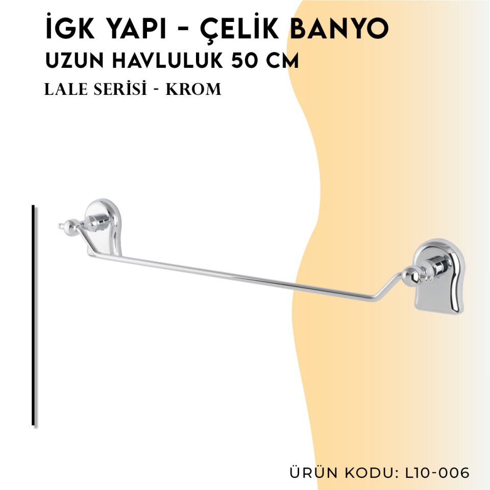 İGK YAPI - Çelik Banyo Lale Uzun Havluluk 50cm (L10-006)