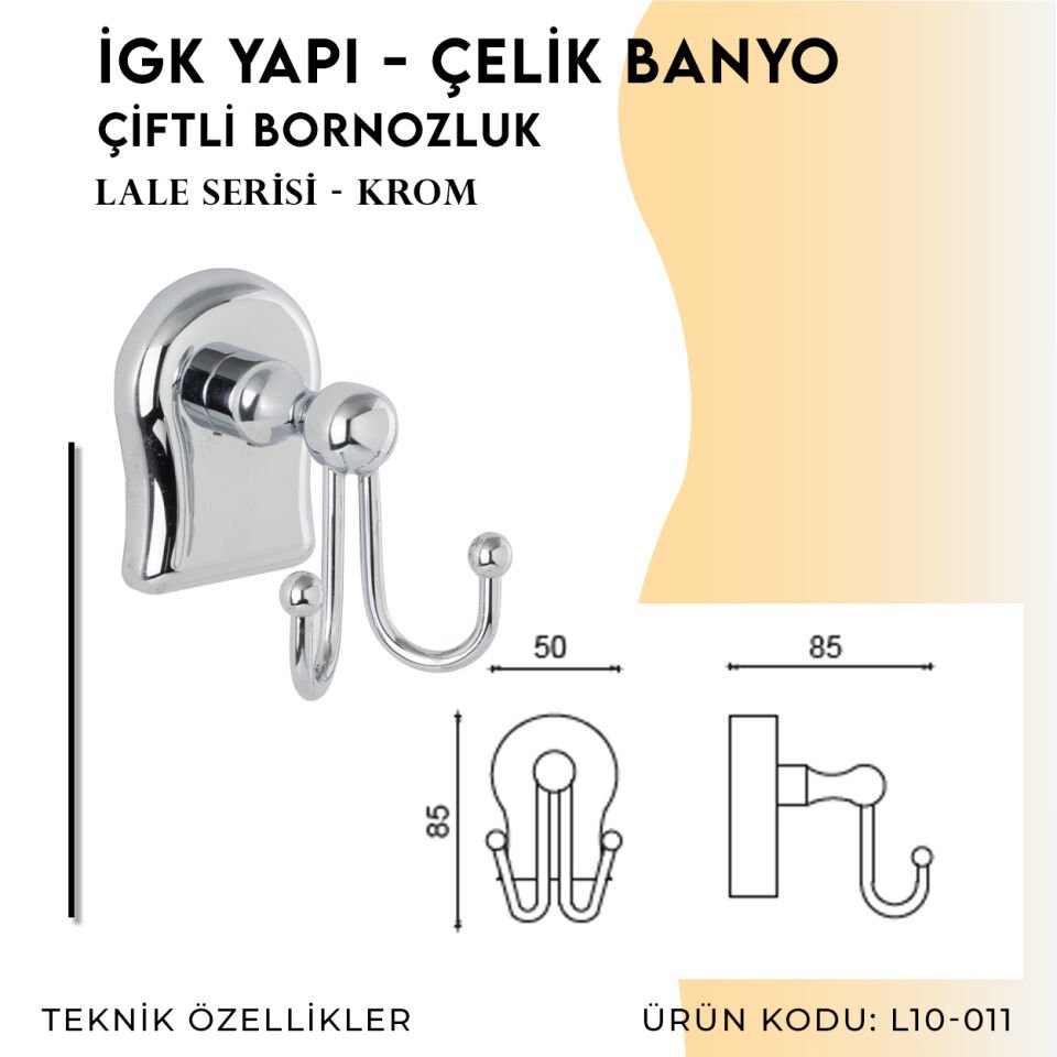 İGK YAPI - Çelik Banyo Lale Bornozluk Çiftli (L10-011)