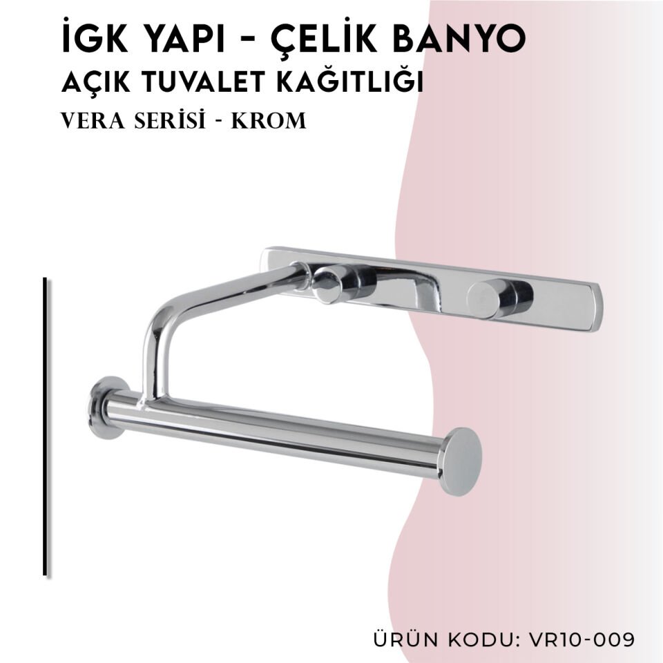 İGK YAPI - Çelik Banyo Vera Açık Tuvalet Kâğıtlığı (VR10-009)