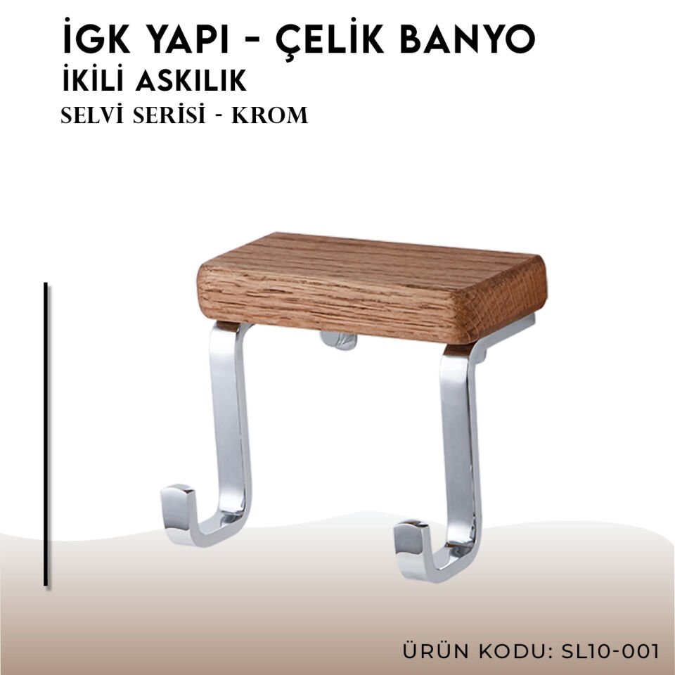 İGK YAPI - Çelik Banyo Selvi İkili Askılık (SL10-001)