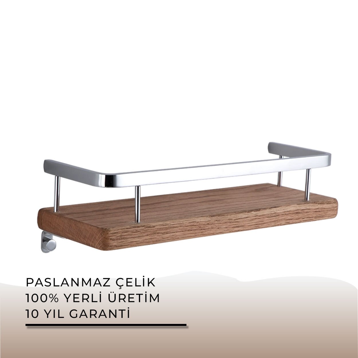 İGK YAPI - Çelik Banyo Selvi Ayna Etajeri 50 cm (SL10-009)