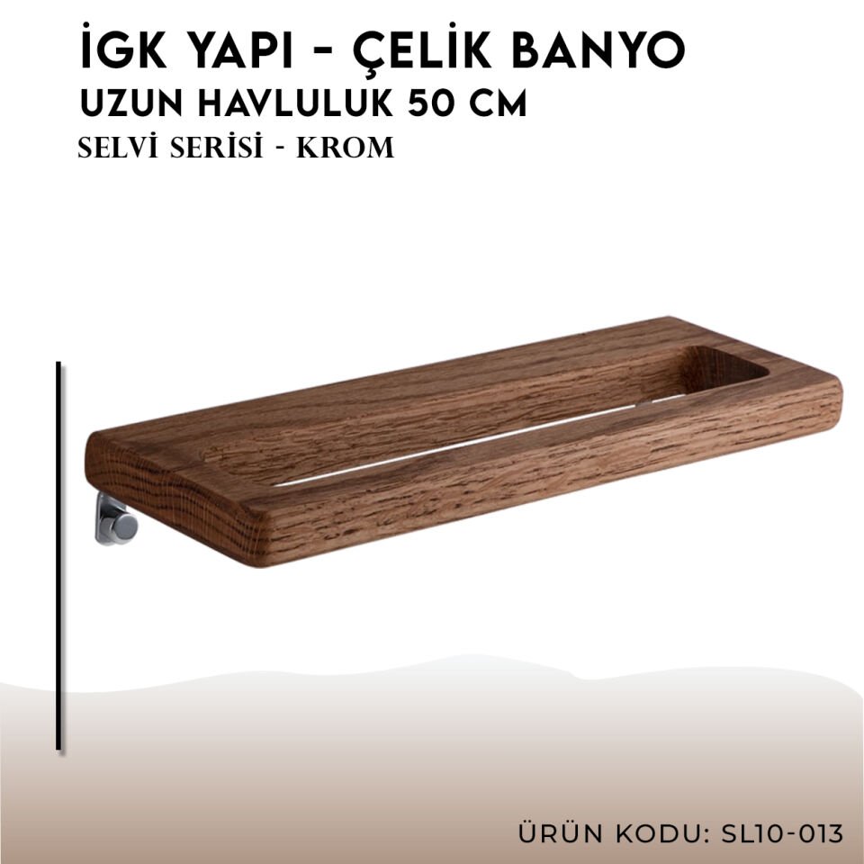 İGK YAPI - Çelik Banyo Selvi Uzun Havluluk 50cm (SL10-013)