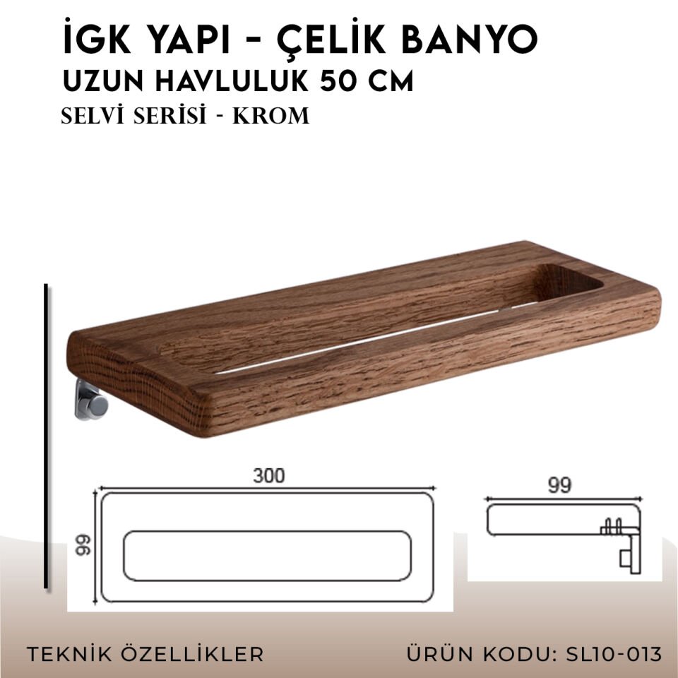 İGK YAPI - Çelik Banyo Selvi Uzun Havluluk 50cm (SL10-013)
