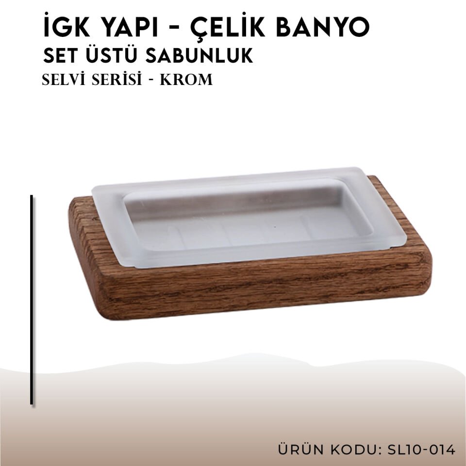 İGK YAPI - Çelik Banyo Selvi Set Üstü Sabunluk (SL10-014)