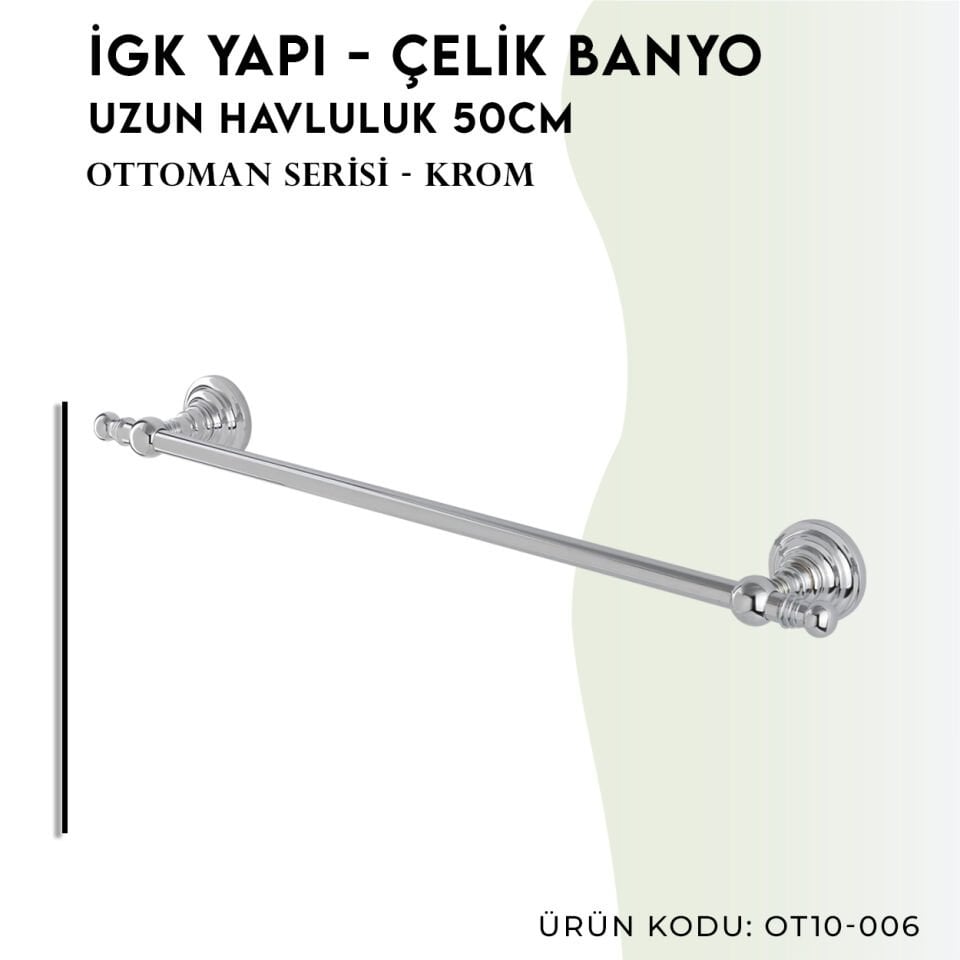 İGK YAPI - Çelik Banyo Ottoman Uzun Havluluk 50cm (OT10-006)