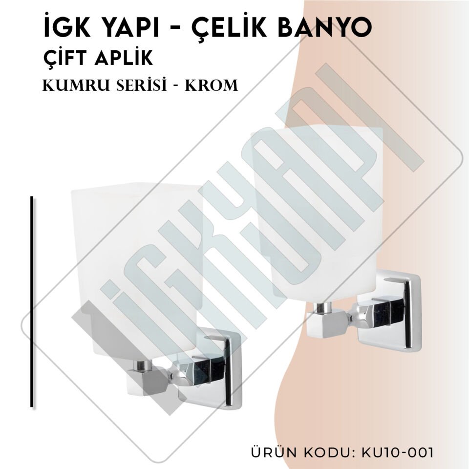 İGK YAPI - Çelik Banyo Kumru Çift Aplik (KU10-001)