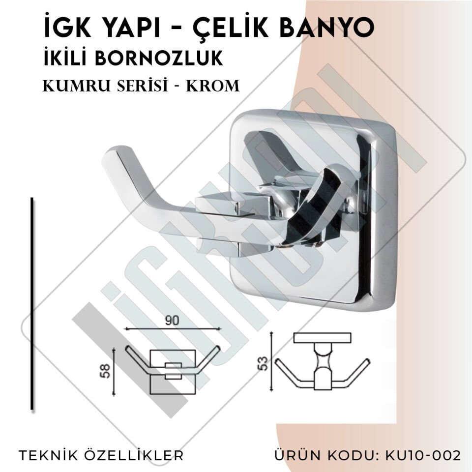 İGK YAPI - Çelik Banyo Kumru Bornozluk Çiftli (KU10-002)