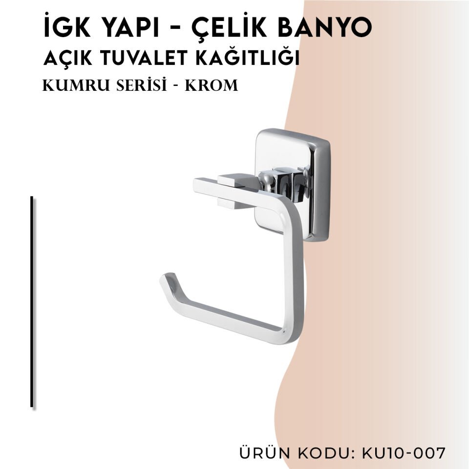 İGK YAPI - Çelik Banyo Kumru Açık Tuvalet Kâğıtlığı (KU10-007)