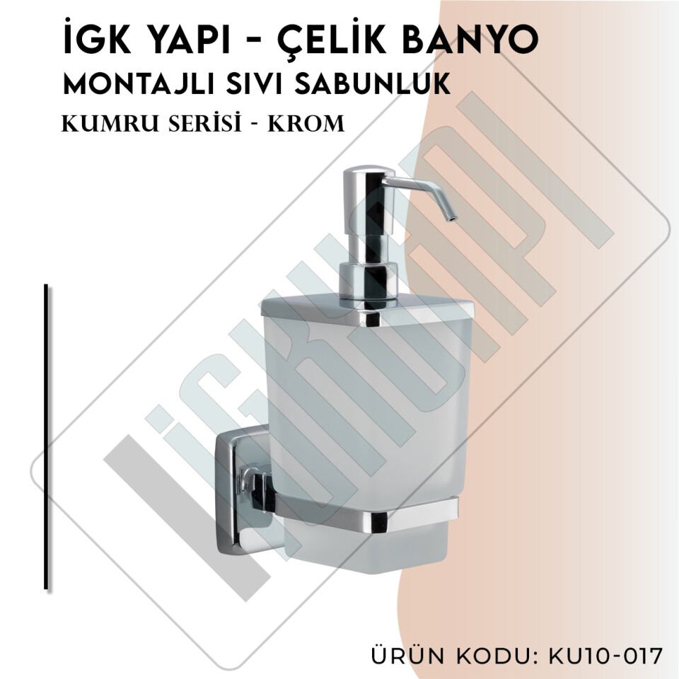 İGK YAPI - Çelik Banyo Kumru Montajlı Sıvı Sabunluk (KU10-017)