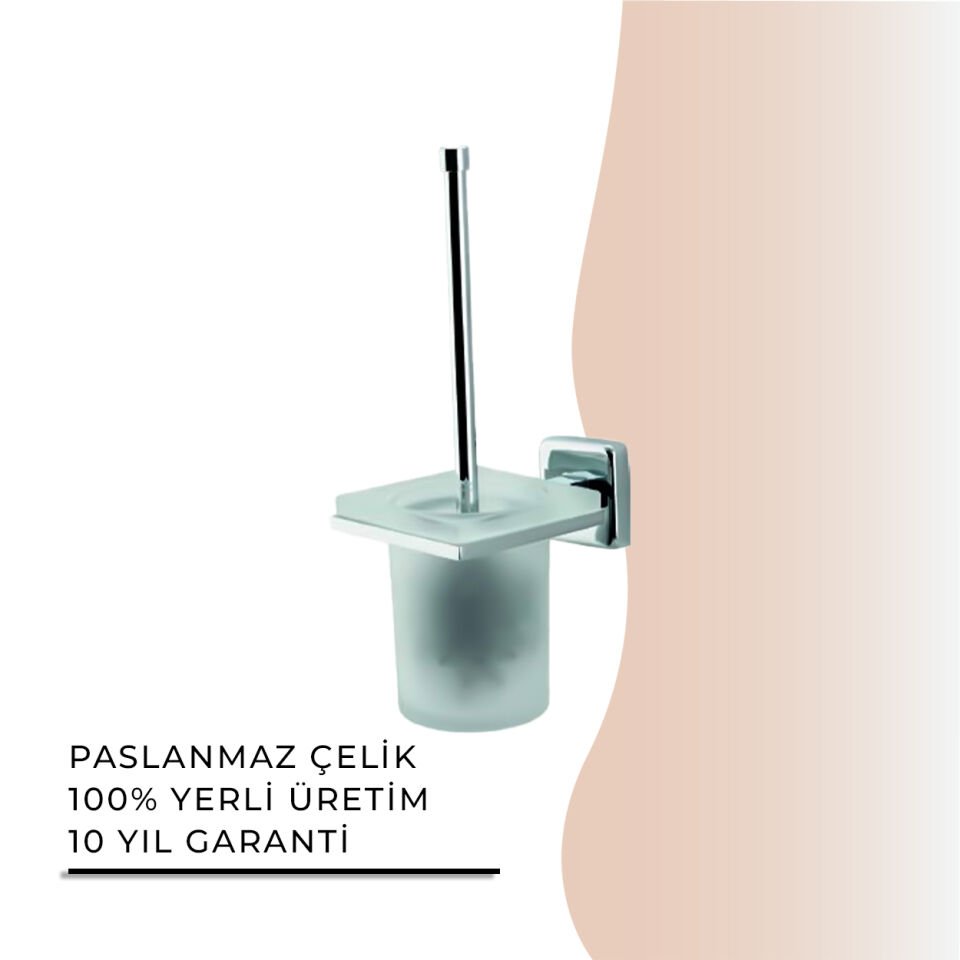 İGK YAPI - Çelik Banyo Kumru Montajlı Klozet Fırçası (KU10-018)