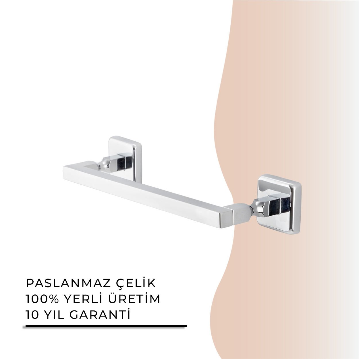 İGK YAPI - Çelik Banyo Kumru Kare Boru Uzun Havluluk 30cm (KU10-019)