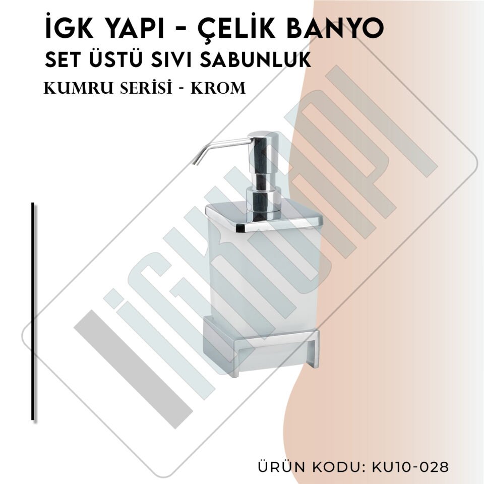 İGK YAPI - Çelik Banyo Kumru Set Üstü Sıvı Sabunluk (KU10-028)