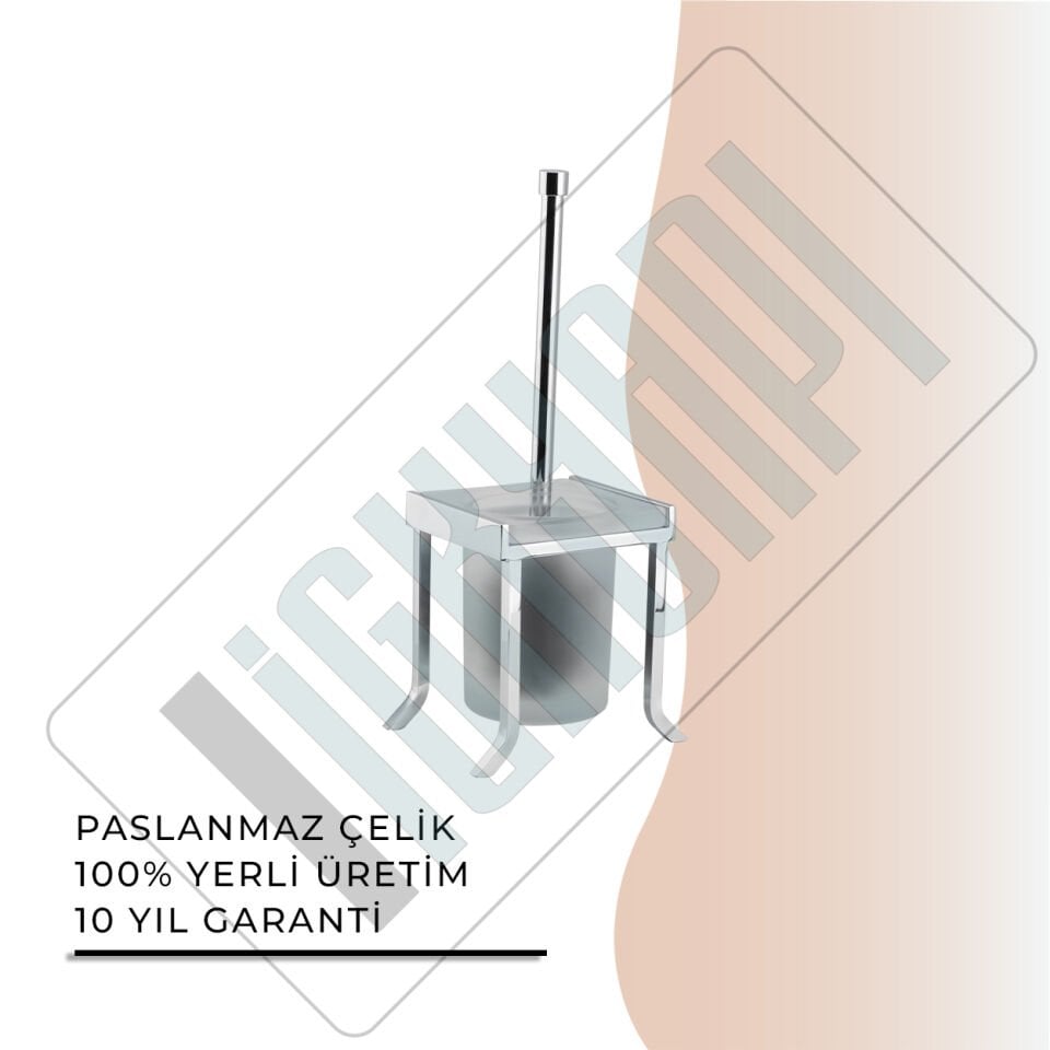 İGK YAPI - Çelik Banyo Kumru Set Üstü Klozet Fırçası (KU10-031)