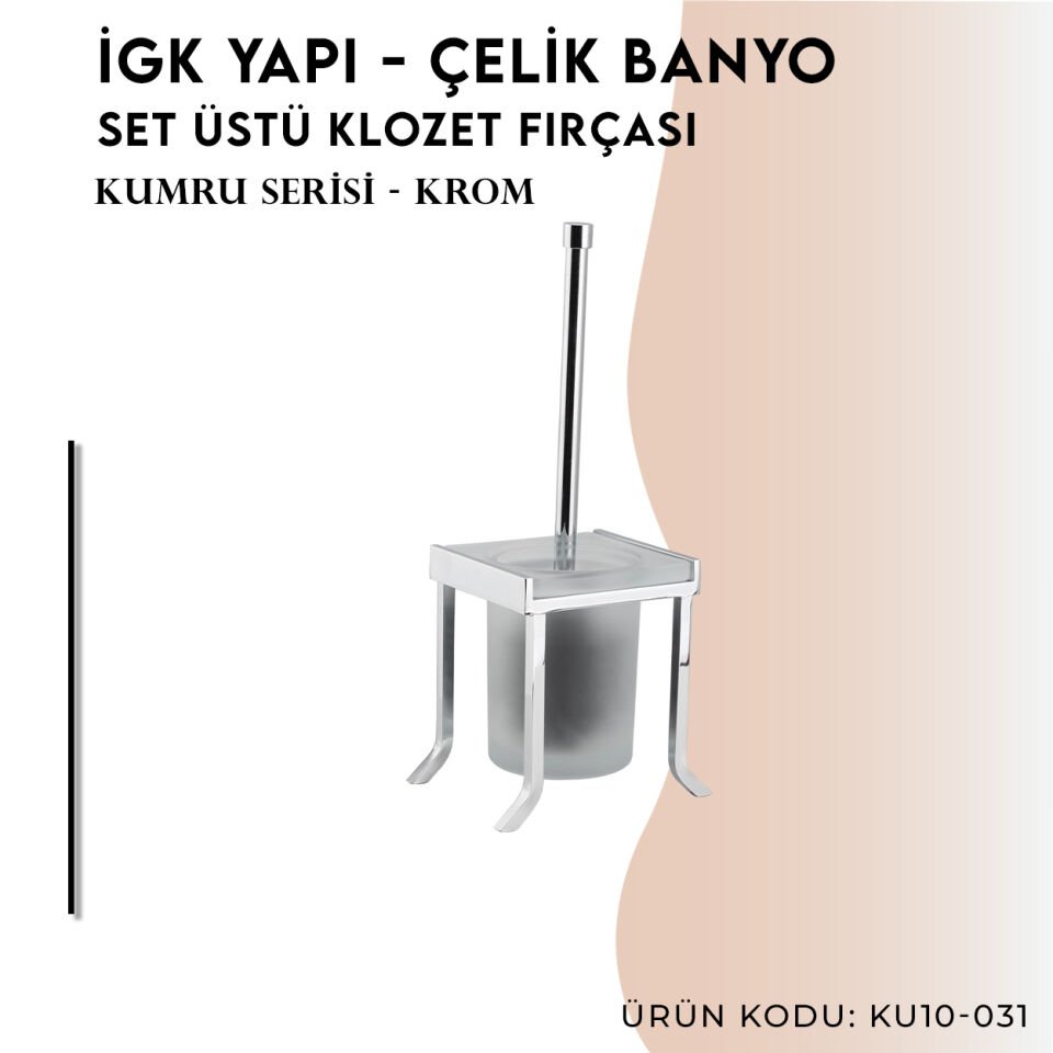 İGK YAPI - Çelik Banyo Kumru Set Üstü Klozet Fırçası (KU10-031)