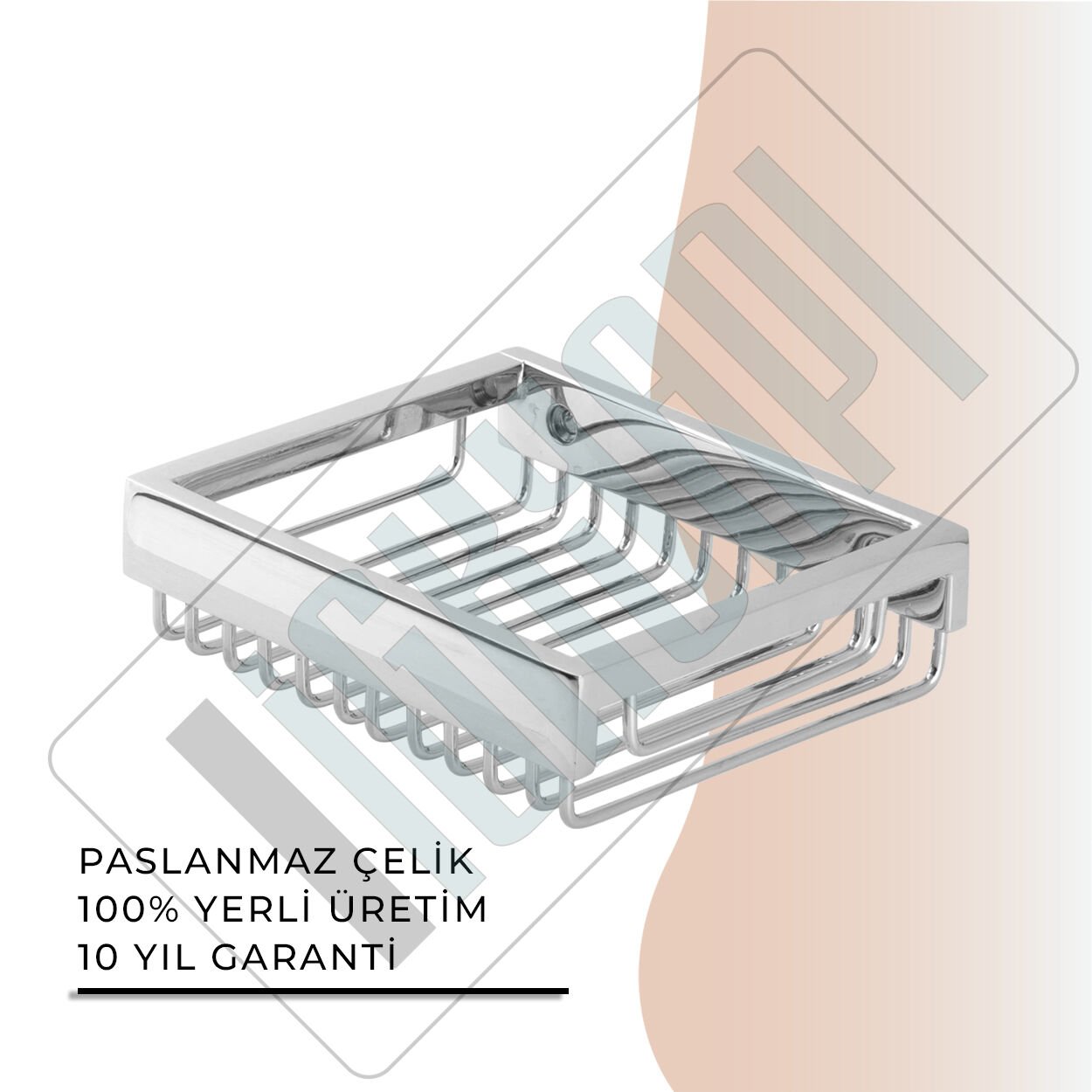İGK YAPI - Çelik Banyo Kumru Lama Sabunluk 10x12 (KU10-032)