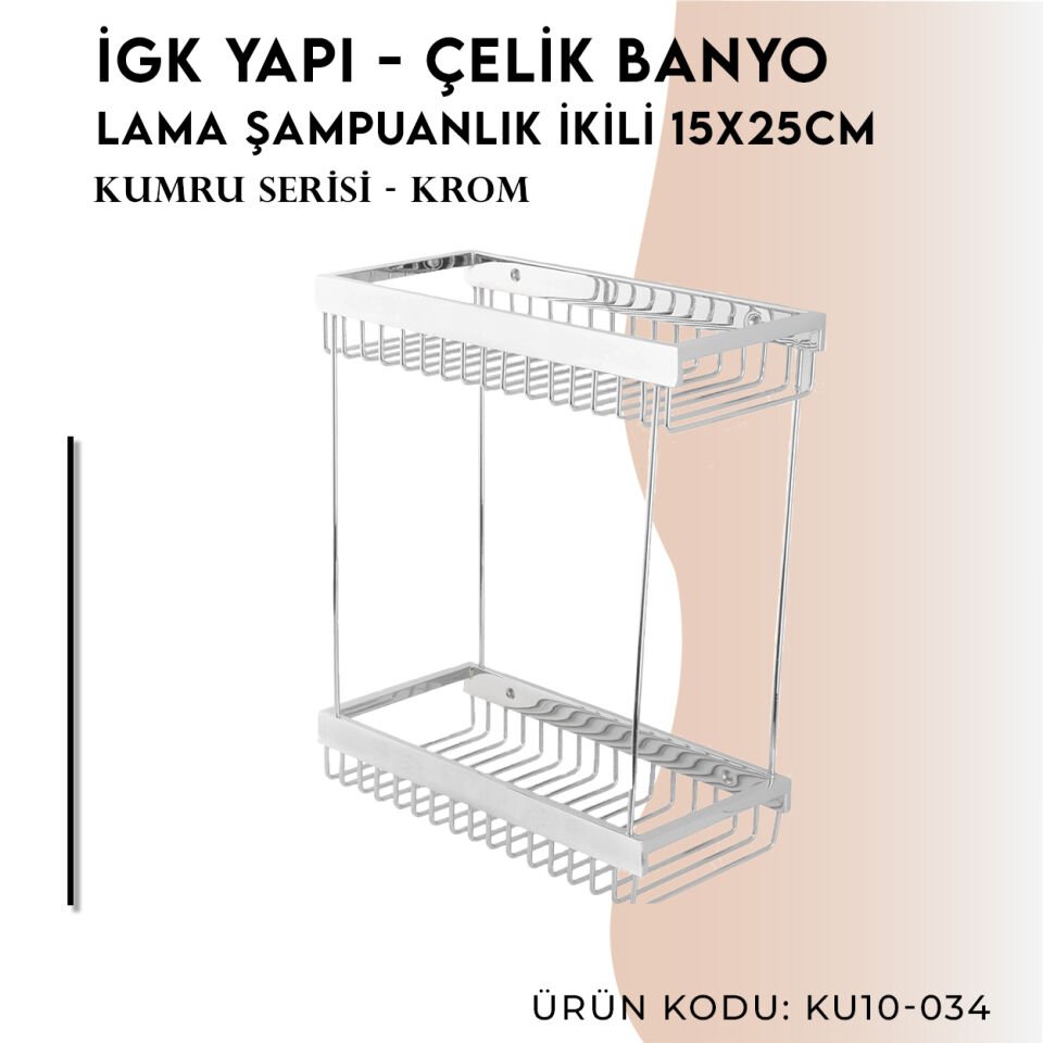 İGK YAPI - Çelik Banyo Kumru Lama Şampuanlık İkili 15x25 (KU10-034)