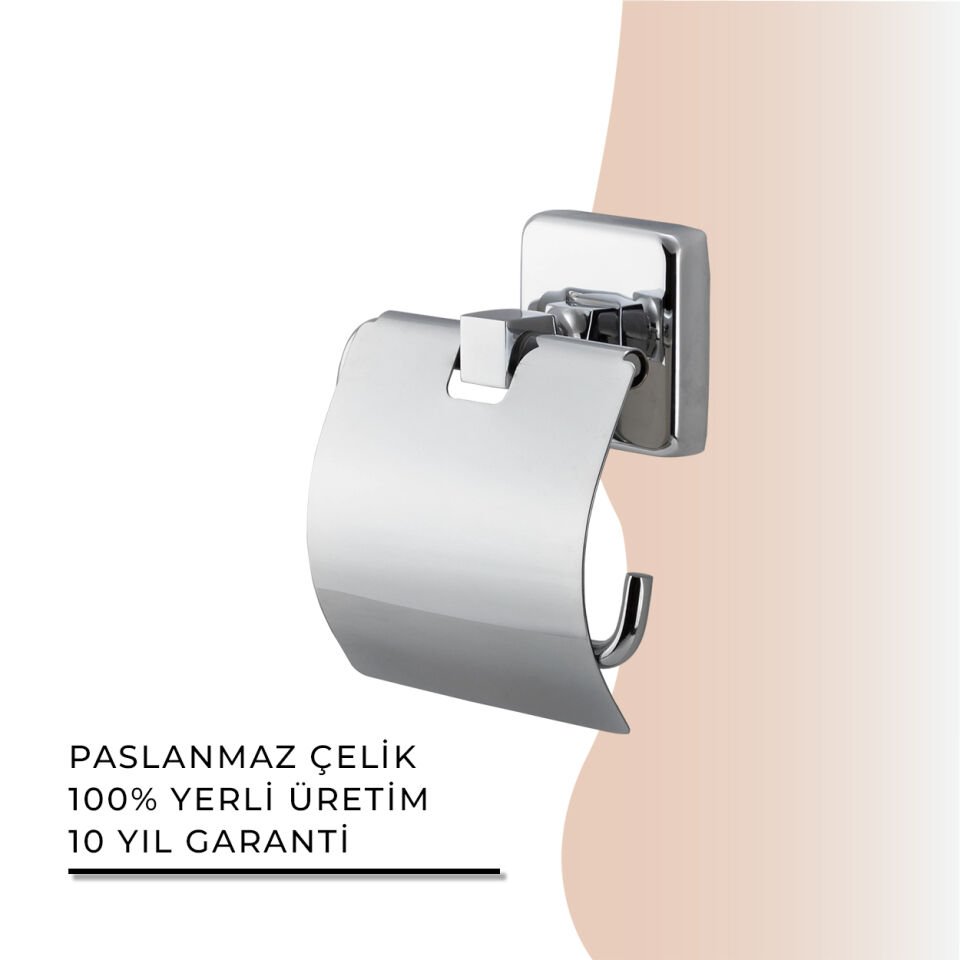 İGK YAPI - Çelik Banyo Kumru Geniş Kapaklı Tuvalet Kâğıtlığı (KU10-035)