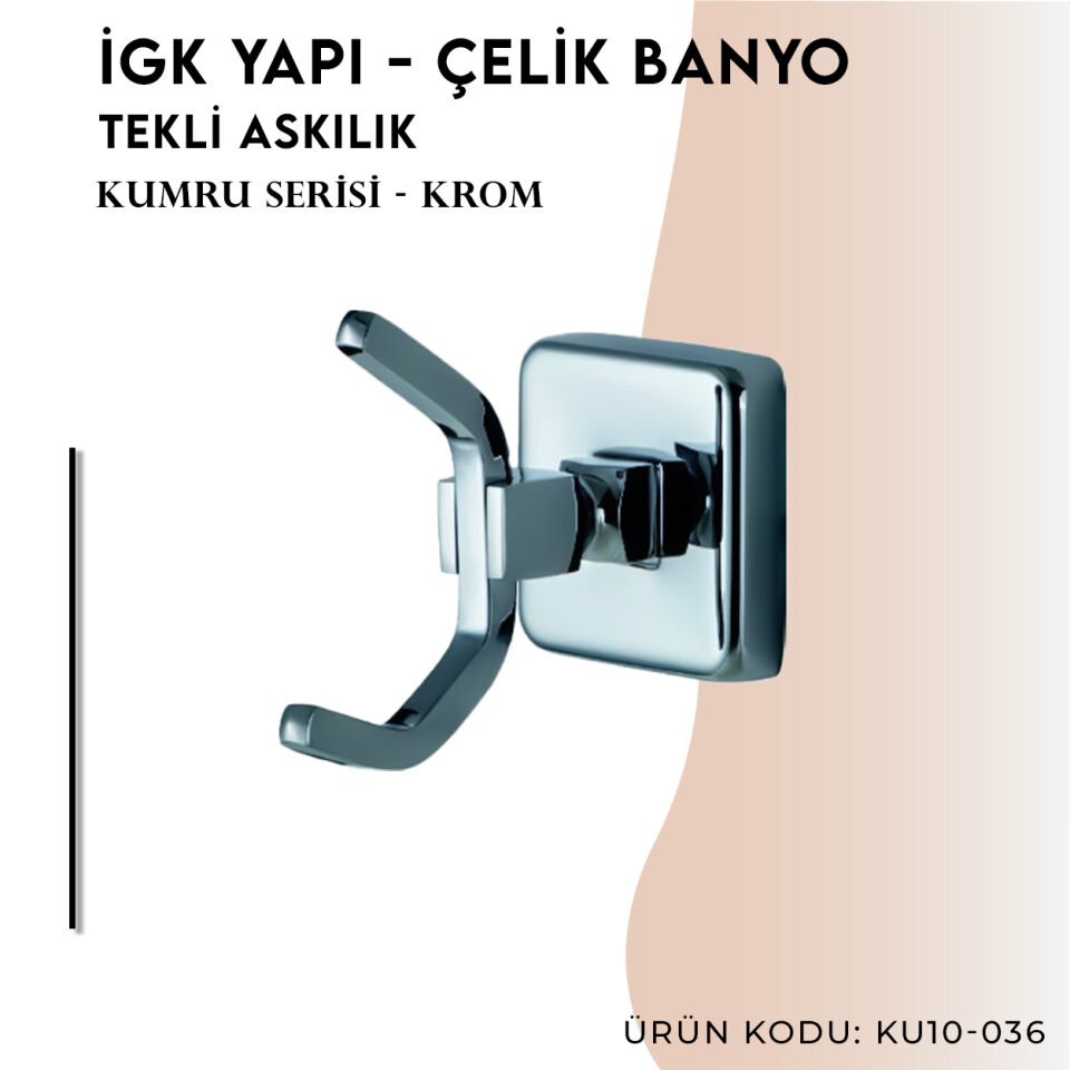 İGK YAPI - Çelik Banyo Kumru Tekli Askılık (KU10-036)