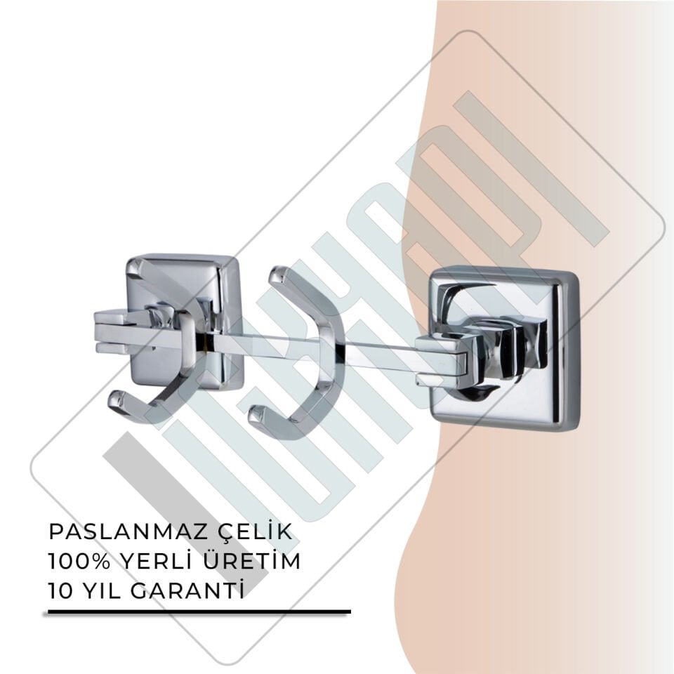 İGK YAPI - Çelik Banyo Kumru İkili Askılık (KU10-037)