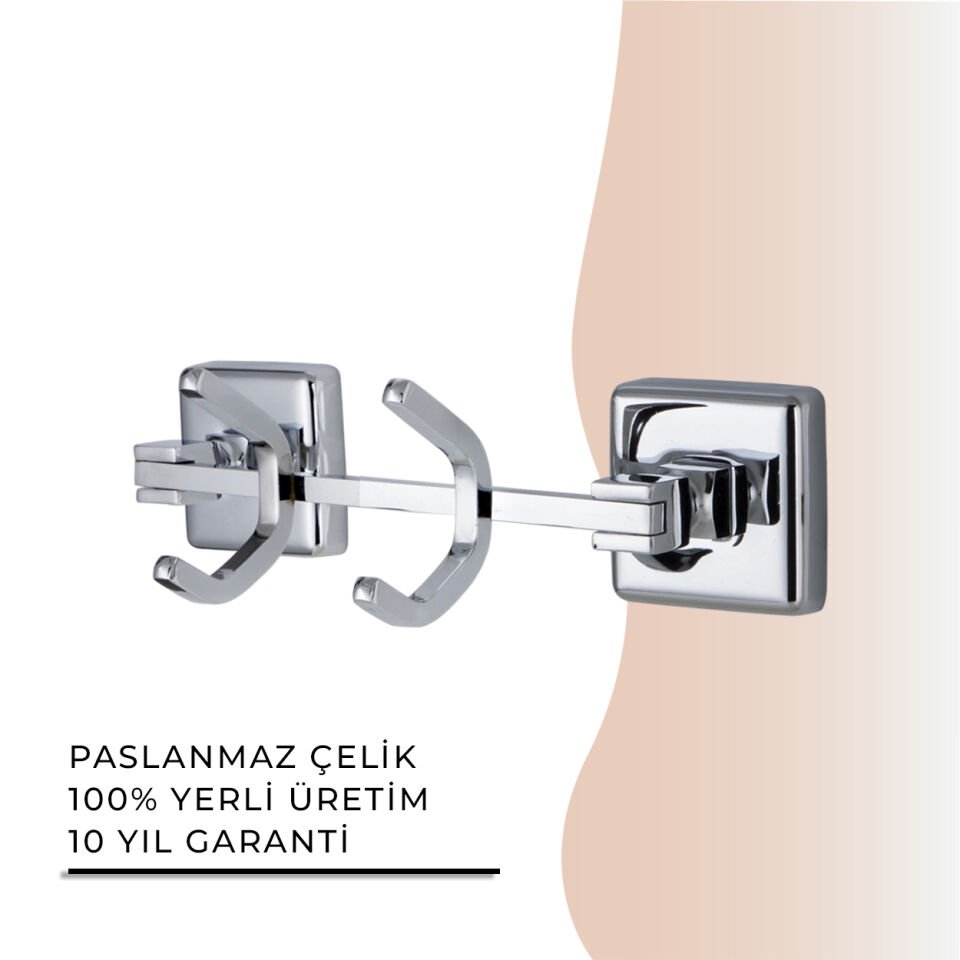 İGK YAPI - Çelik Banyo Kumru İkili Askılık (KU10-037)