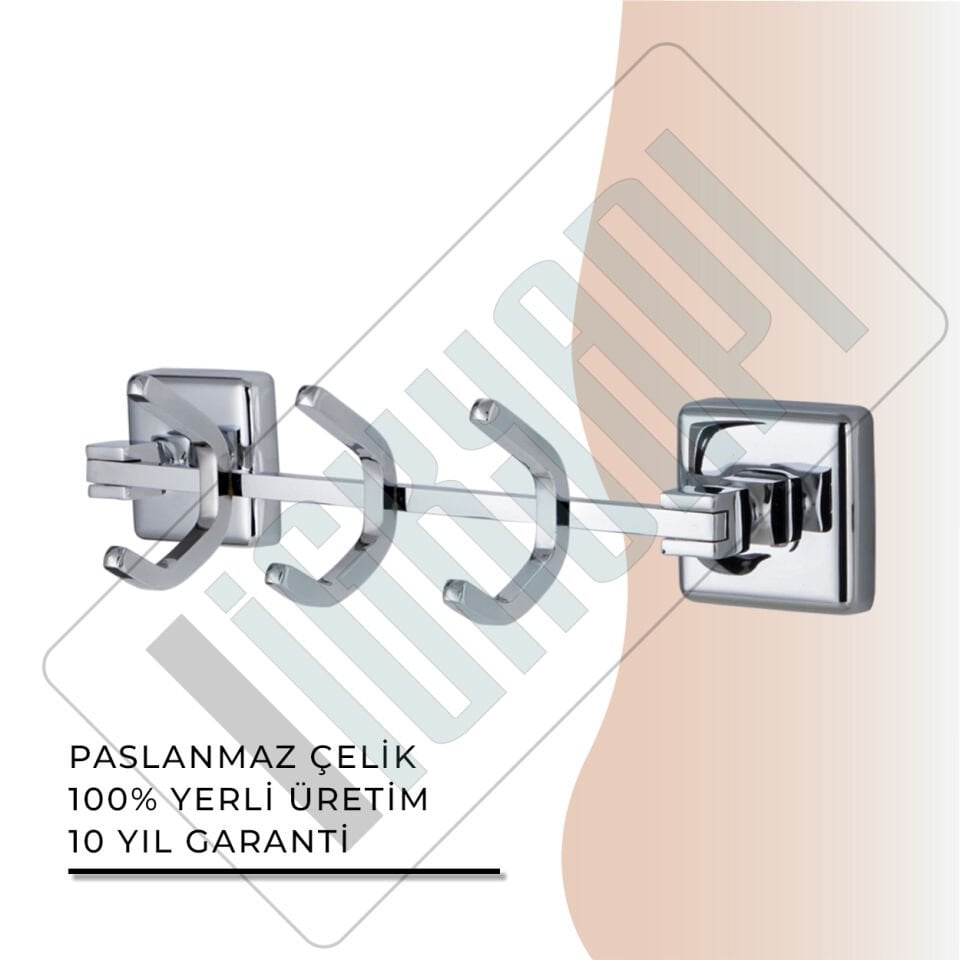İGK YAPI - Çelik Banyo Kumru Üçlü Askılık (KU10-038)
